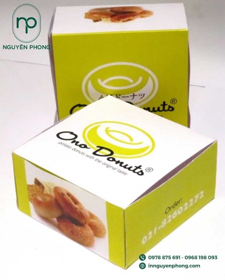 Mẫu hộp đựng 1 bánh donut 